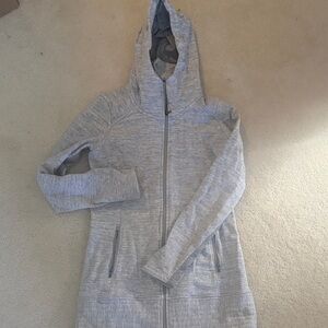 Athleta womens Gray Hooded Zip-Up Jacket linger style size xs